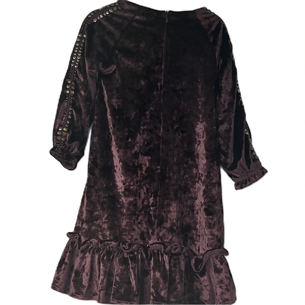Fraze Purple Velvet & Sequin Party Dress for Girls - Size 4
